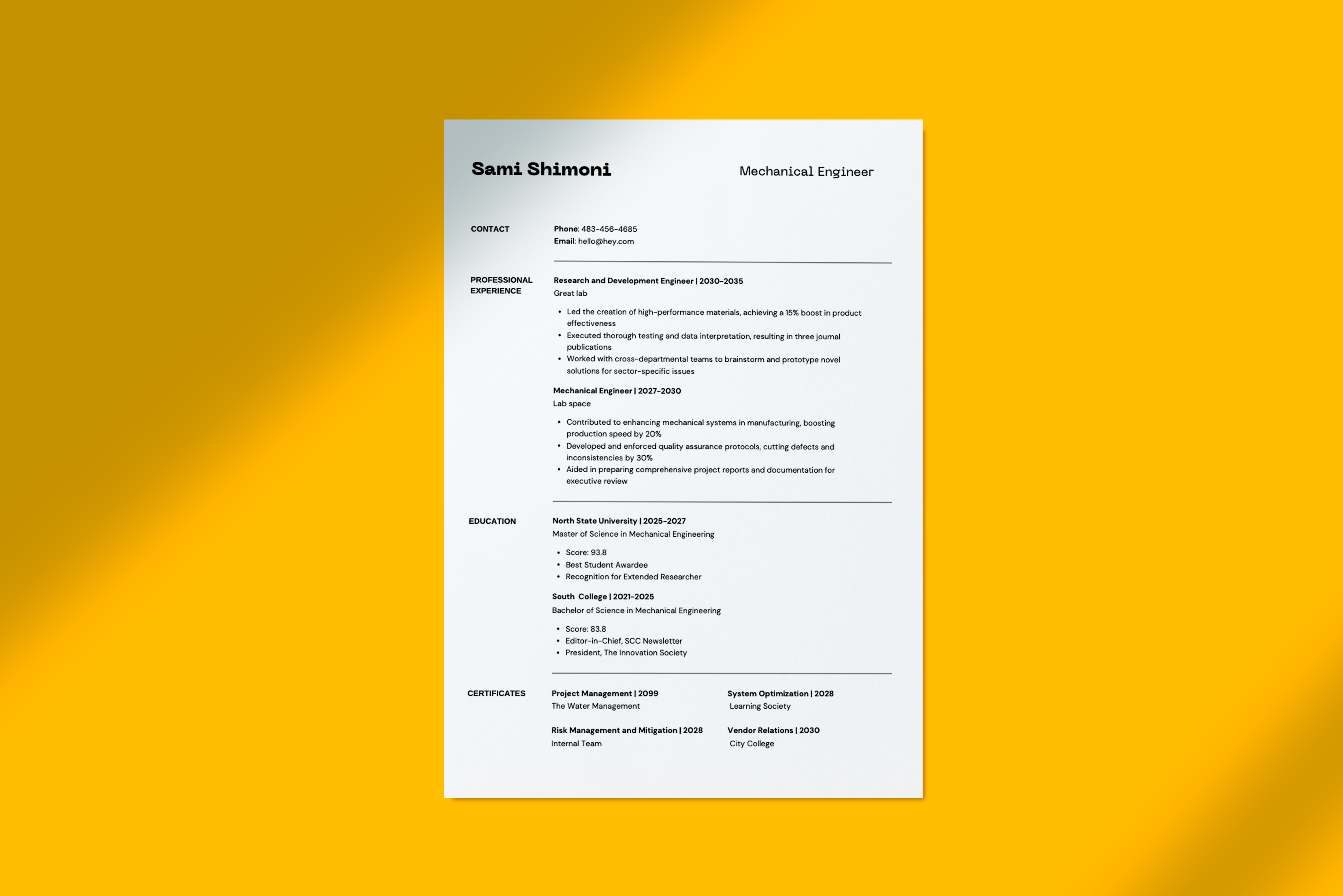 CV Template 5